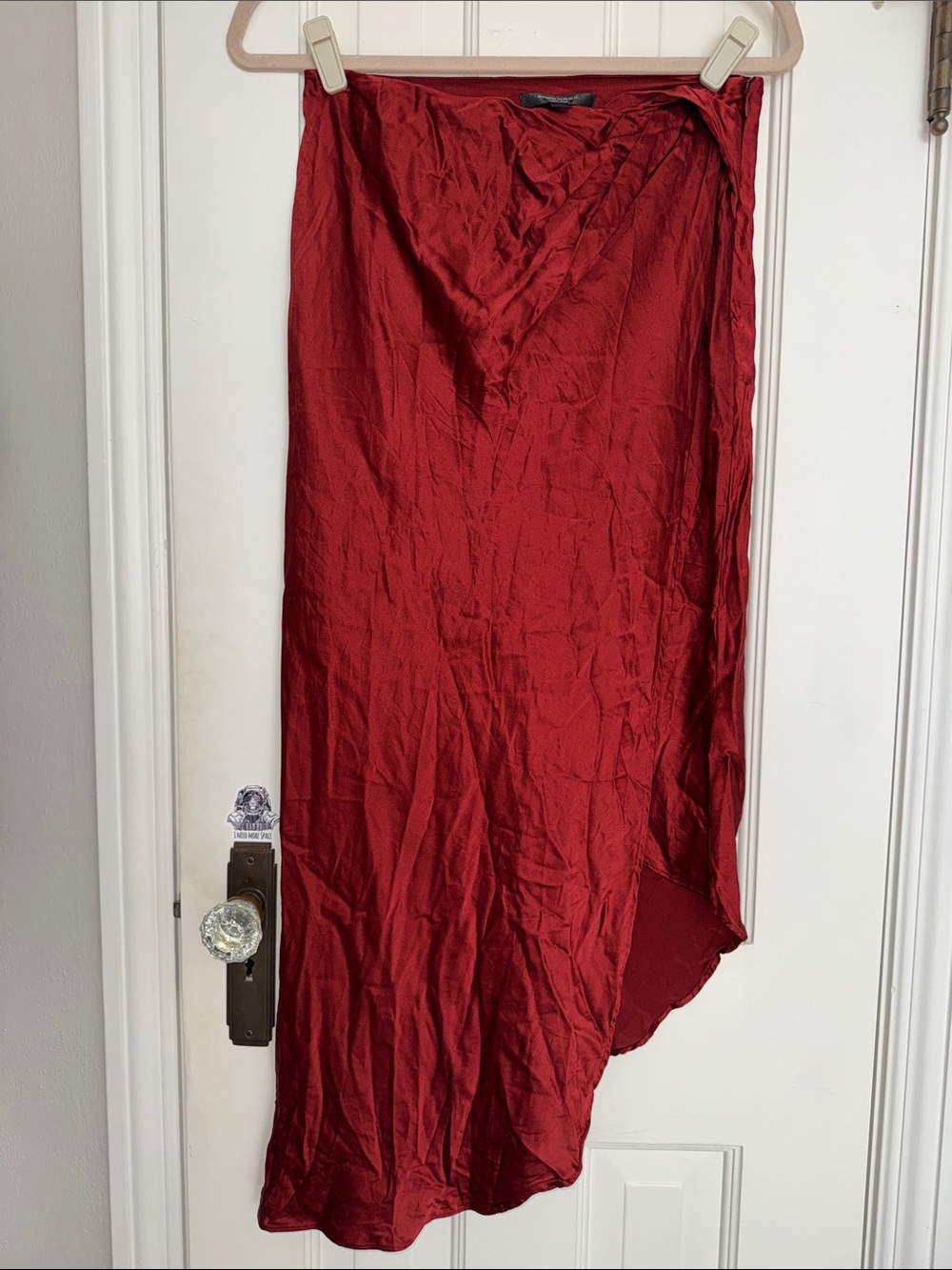 Banana Republic Women's Asymmetrical 100% Silk Skirt in Deep Rust